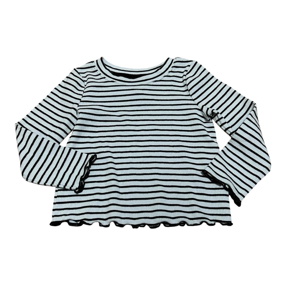 ❤️3/$15 NWOT Cat & Jack Black and White Striped Long Sleeve Tee- 2T